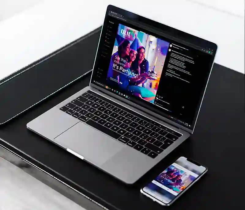 image of a laptop screen showing business brochure of qlic automations