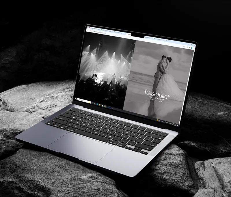 showing a website on a laptop created by the best branding agency in Calicut