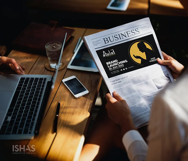 a person reading a newspaper